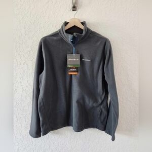 Eddie Bauer Gray Fleece Pullover Sweater Size Large